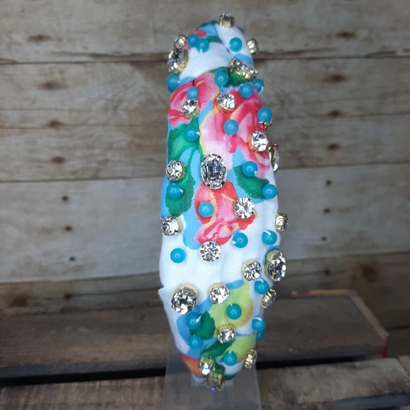 Lele Sadoughi x Roller Rabbit Ponderosa Headband and Matching Earrings - Picture 2 of 9